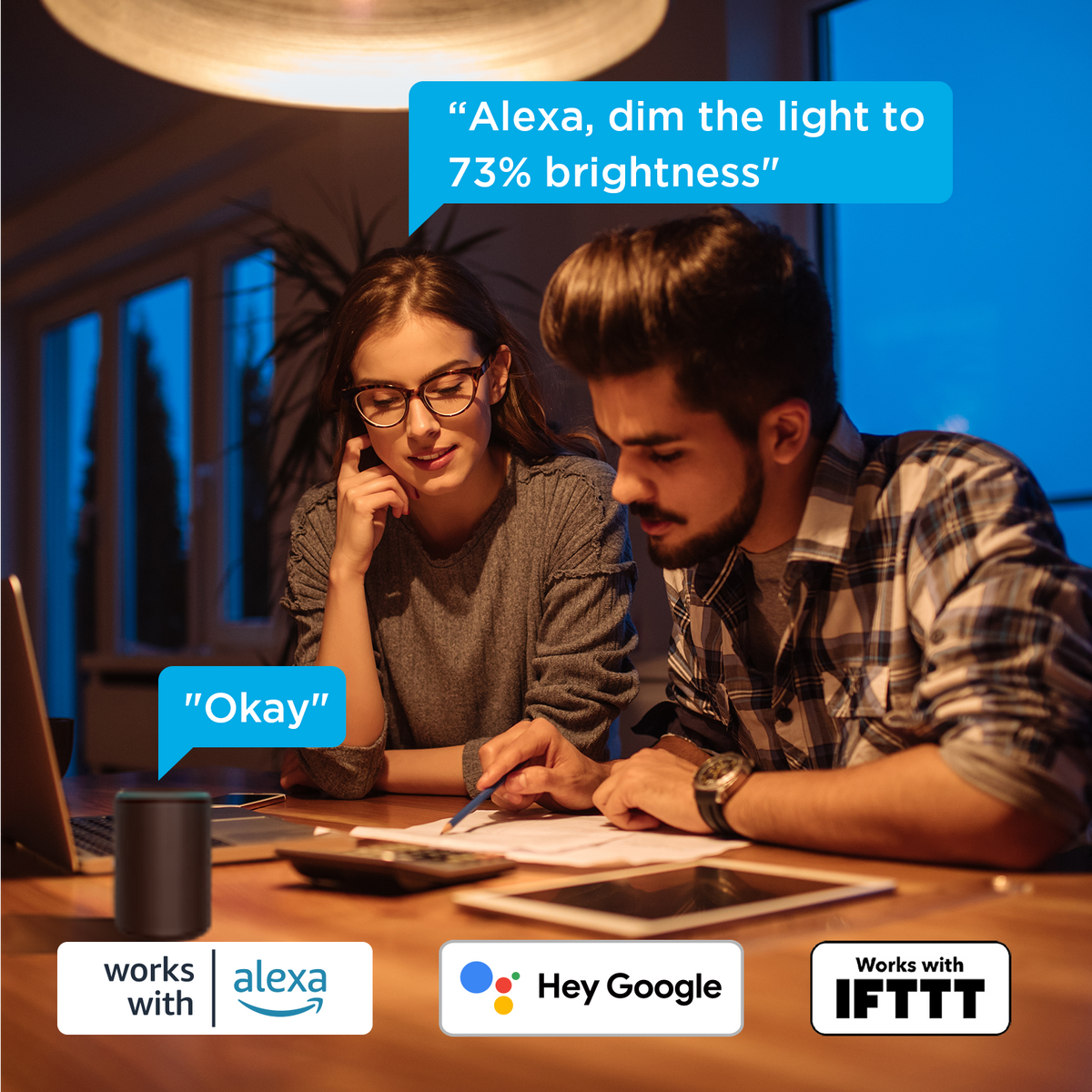 Govee - 800lm White Light A19 Smart Bulb 2pk - Multi