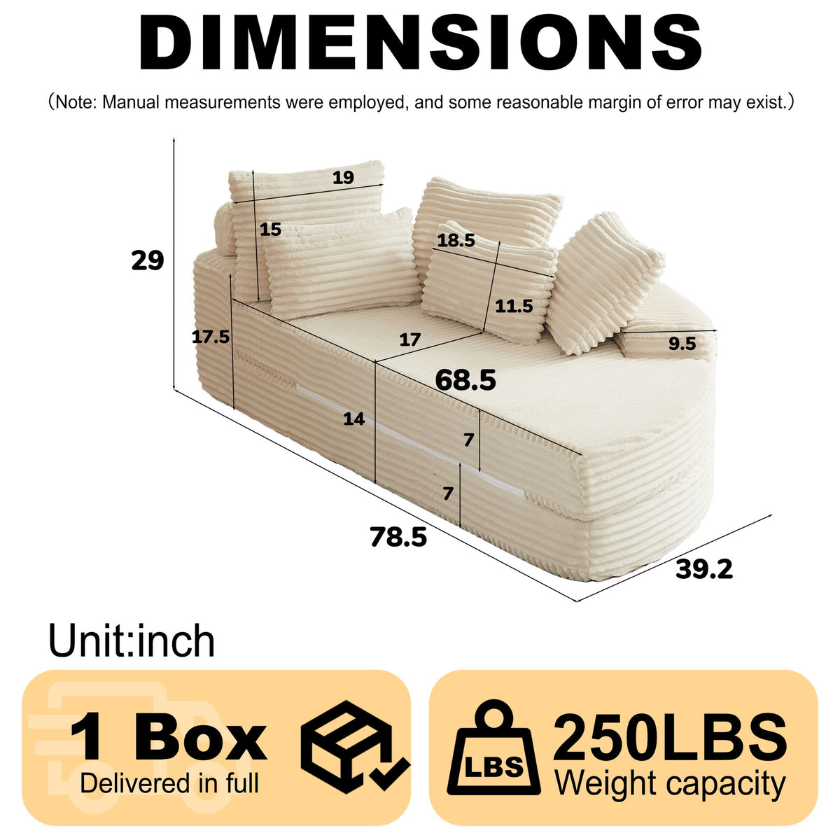Sofá cama semicircular 2 en 1 con almohada para el cuello