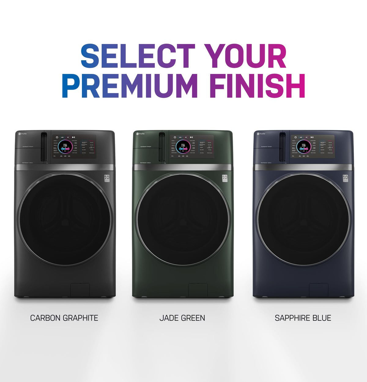 GE Profile - UltraFast 4.8 Cu. Ft. High-Efficiency Smart Front Load Washer and Electric Dryer Combo with Ventless Heat Pump - Carbon Graphite