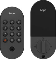 TP-Link - Tapo DL100 Smart Wi-Fi Deadbolt Door Lock – Keyless Tactile Buttons, App-Controlled Custom Access, Fits Standard Doors - Black