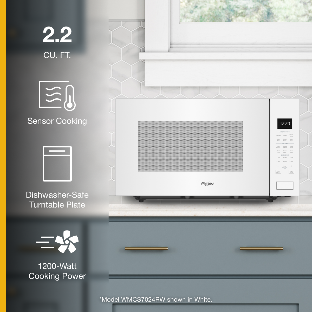 Whirlpool - 2.2 Cu. Ft. Countertop Microwave with Sensor Cooking - Stainless Steel