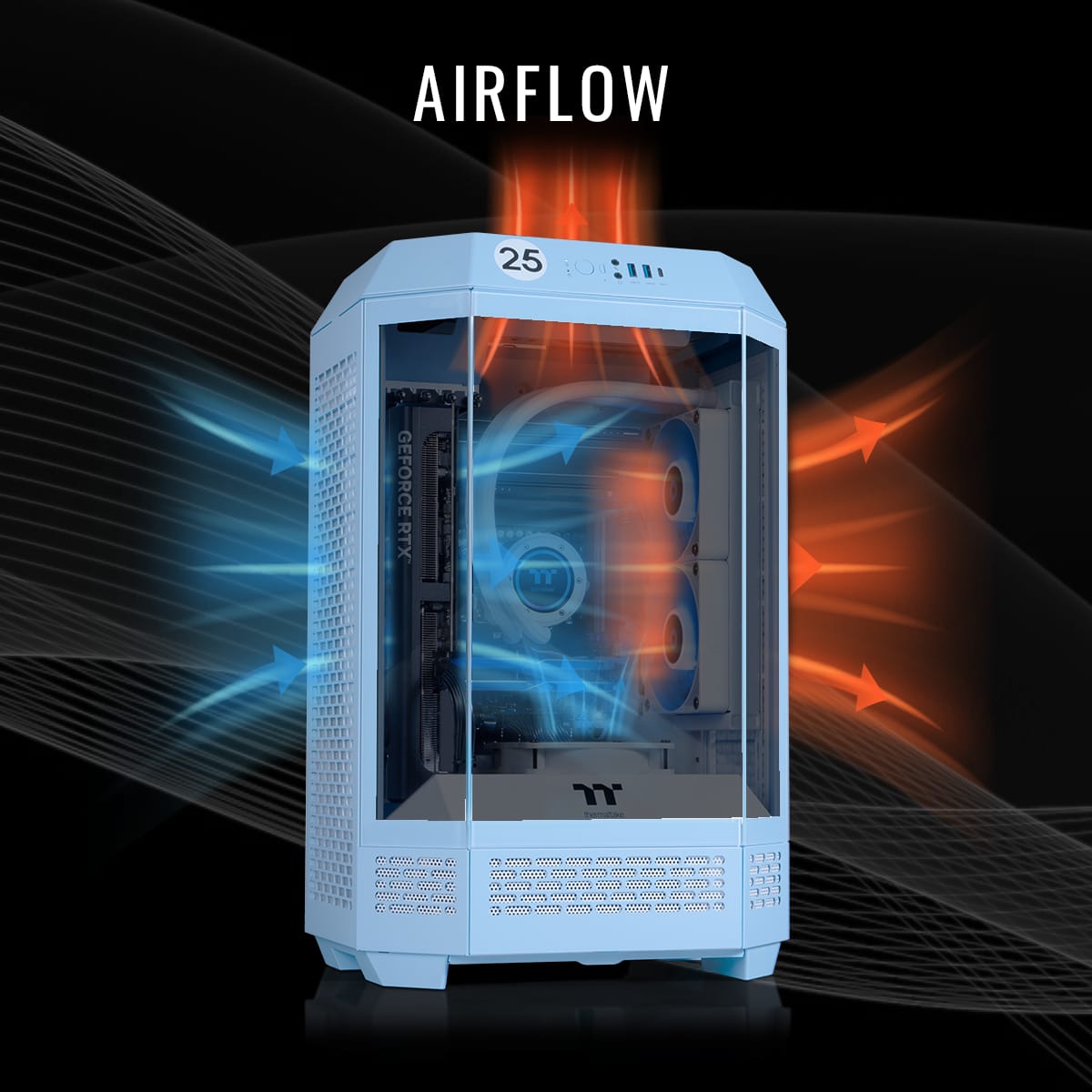 Thermaltake - LCGS Reactor 7870H Gaming Desktop AMD Ryzen 7 7800X3D 2025 32GB DDR5 Memory NVIDIA GeForce RTX 5070 2TB NVMe M.2 - Blue