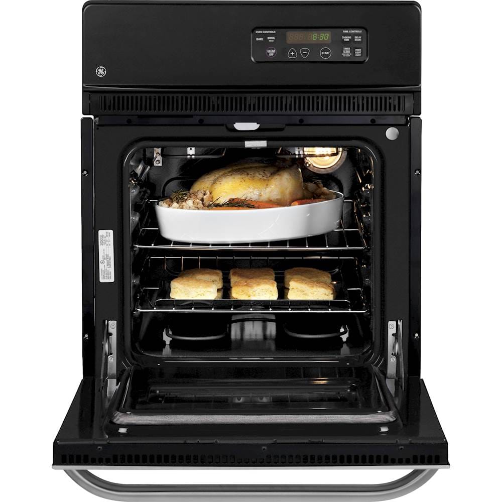 GE - 24" Built-In Single Electric Wall Oven with Electronic Oven Controls and Clear View Window - Stainless Steel