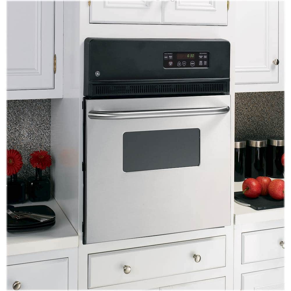 GE - 24" Built-In Single Electric Wall Oven with Electronic Oven Controls and Clear View Window - Stainless Steel