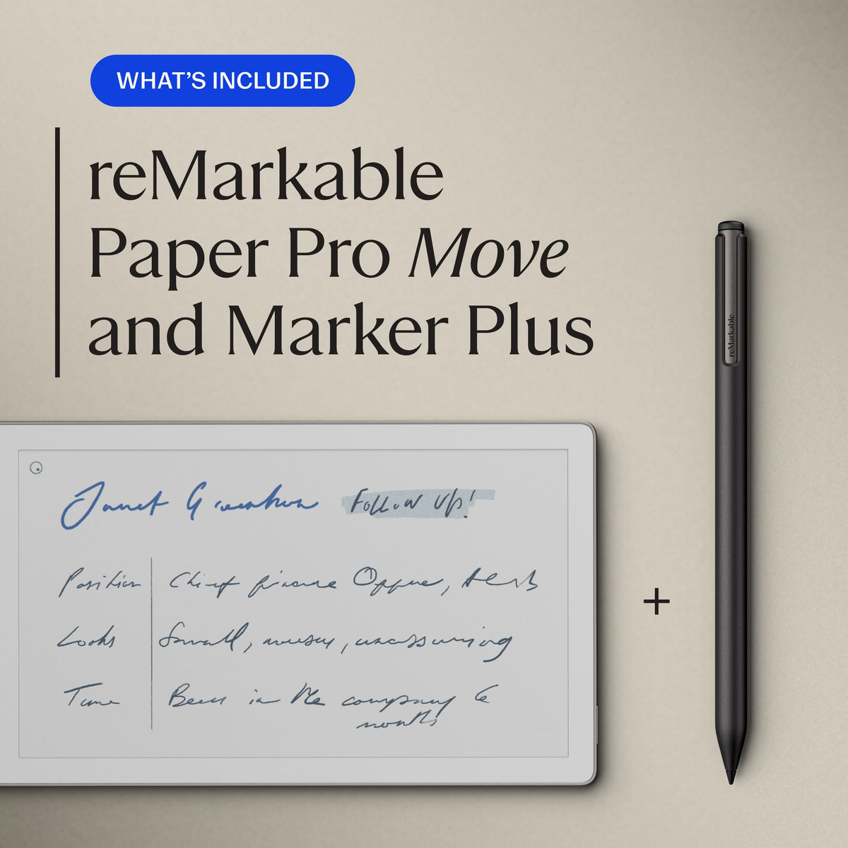 reMarkable - Paper Pro Move - 7.3" Paper Tablet with Marker Plus - Silver