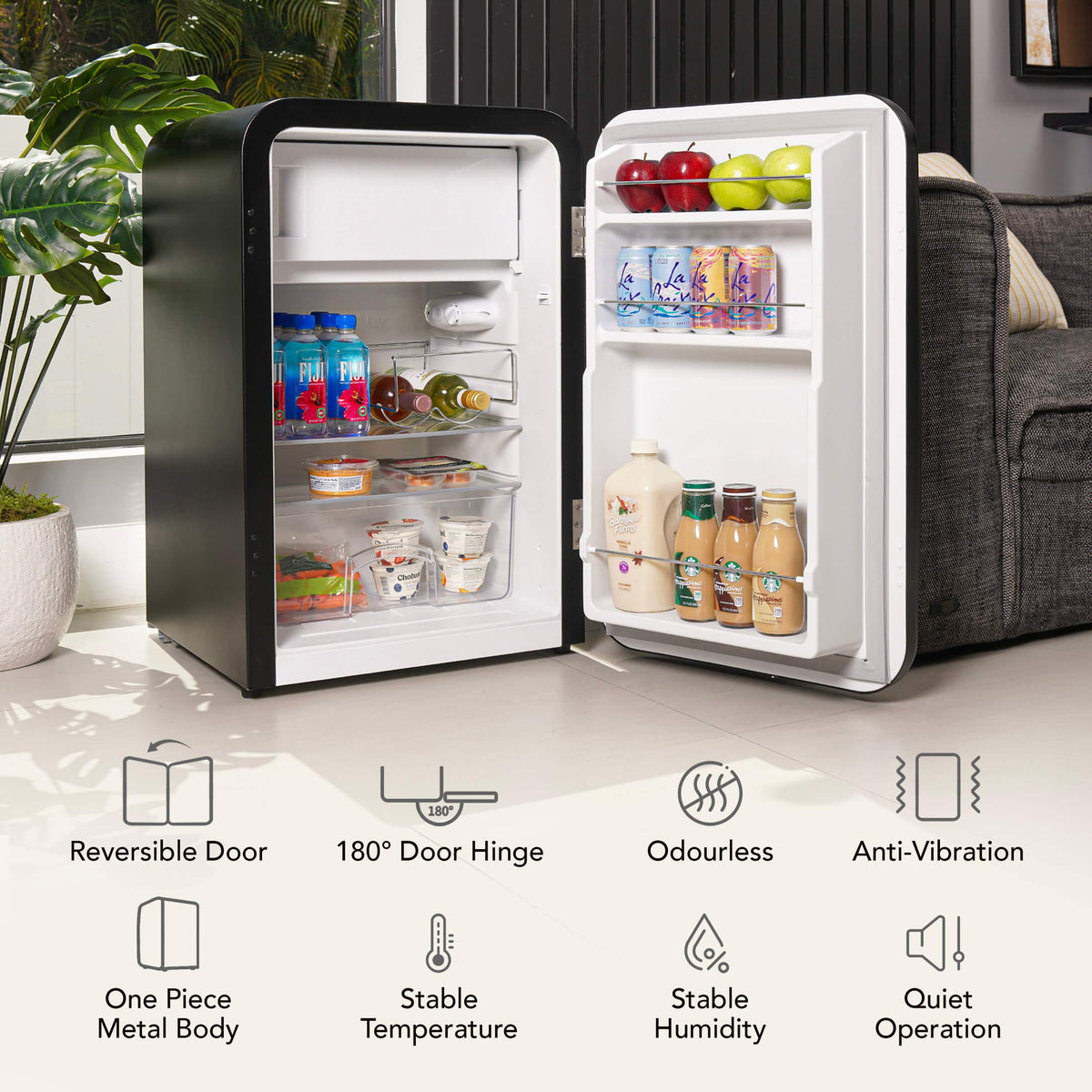 Cooluli - Curve 3.8 cuft Freestanding Compressor Fridge - Black