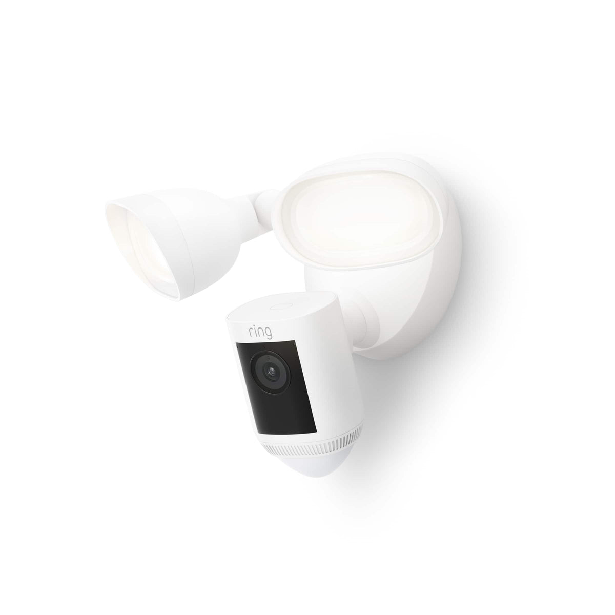 Ring - Floodlight Cam Pro with 2K Video and Ring-Vision, 2 LED Lights, Dual Band Wi-Fi, and 3D Motion Detection - White