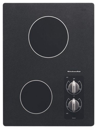 KitchenAid - 15 in. Wide 2 element Built-In Electric Cooktop with Radient Elements - Black
