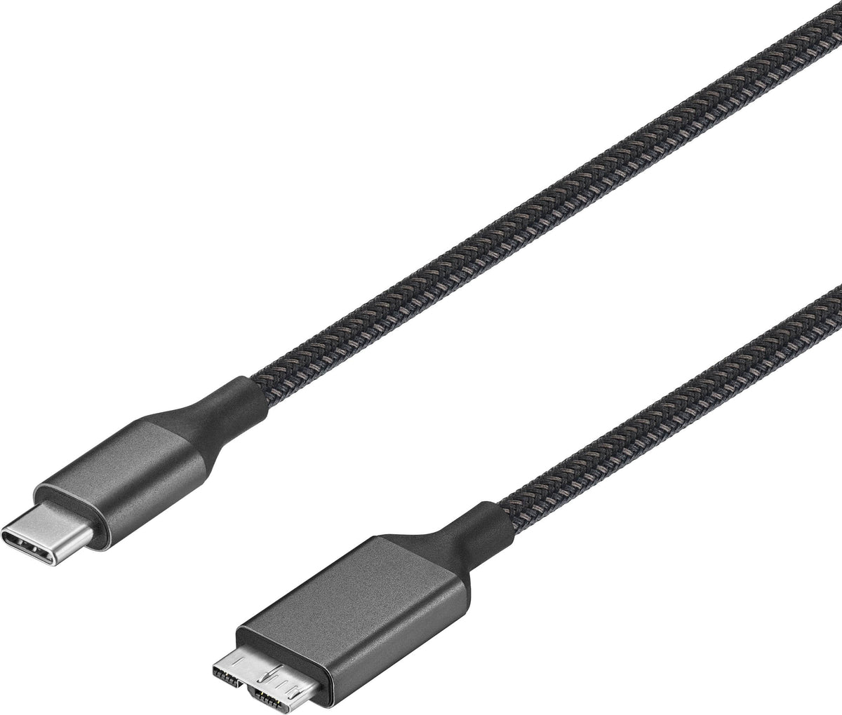 Insignia™ - 3.3 ft. USB-C to Micro-B Hard Drive Cable - Black