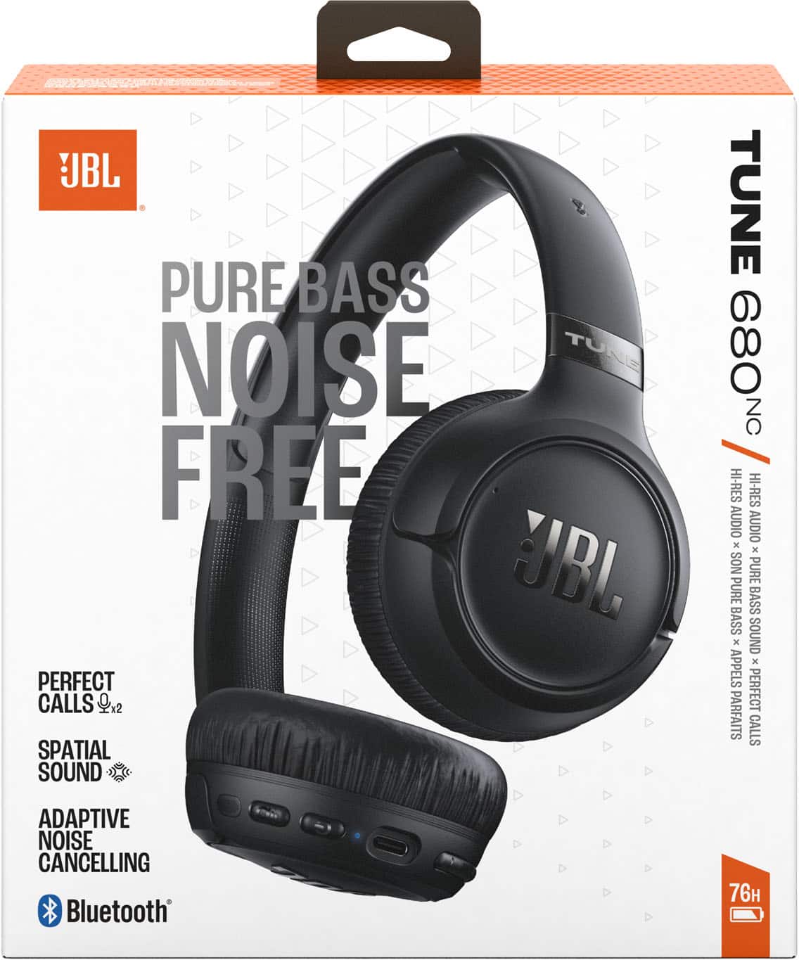 JBL - Tune 680NC - Bluetooth Wireless on-ear Noise cancelling headphones - 2026 - White