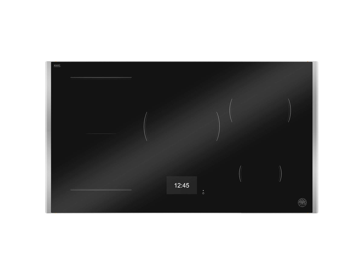 36" Bertazzoni Induction Cooktop - Black with Stainless Steel Metal Frame - Black Glass/Stainless Steel