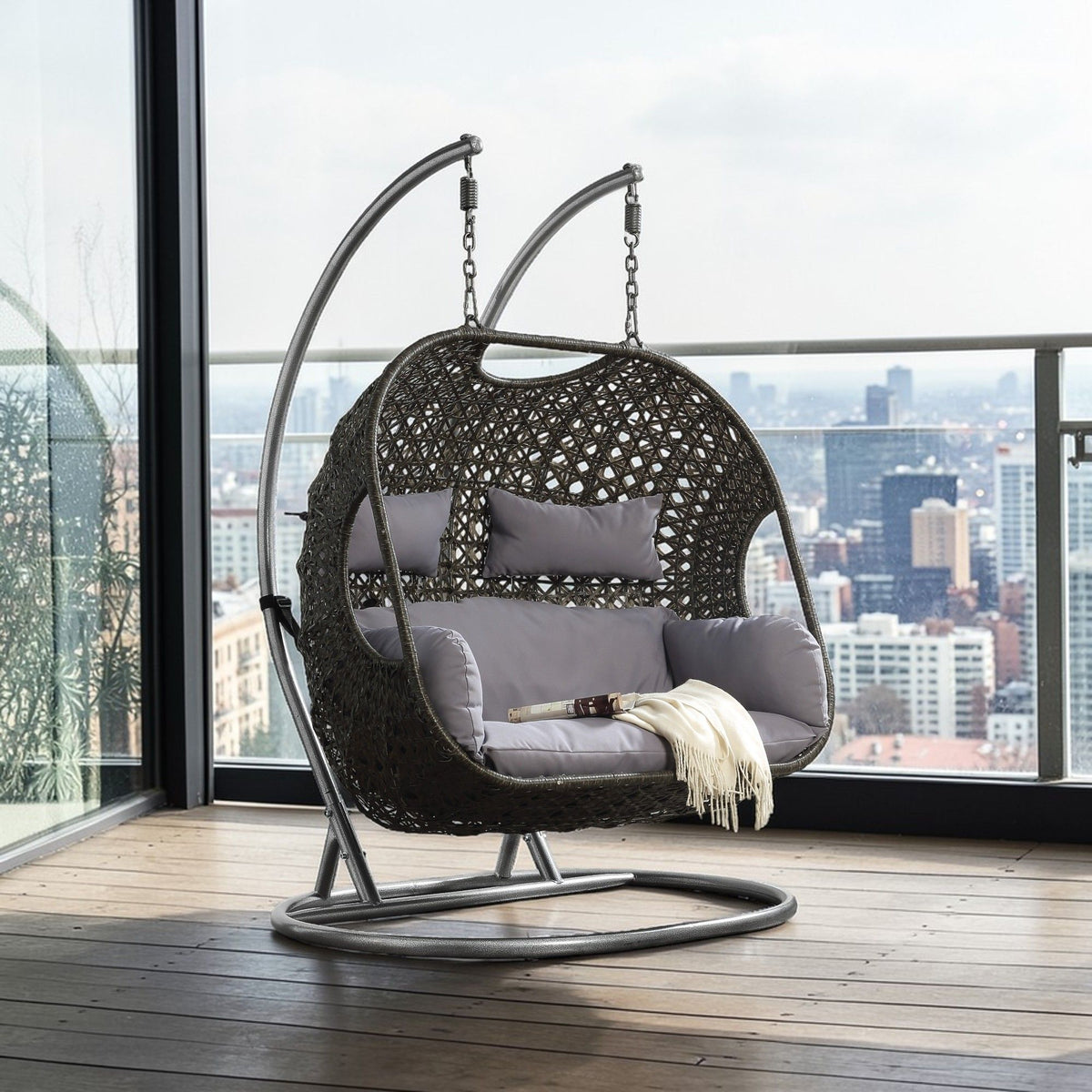 Vasant - Wicker Hanging Chair - Gray