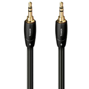 AudioQuest - Tower 3.5mm Mini M > M 9.8' Analog Audio Interconnect Cable - Black with White Stripes