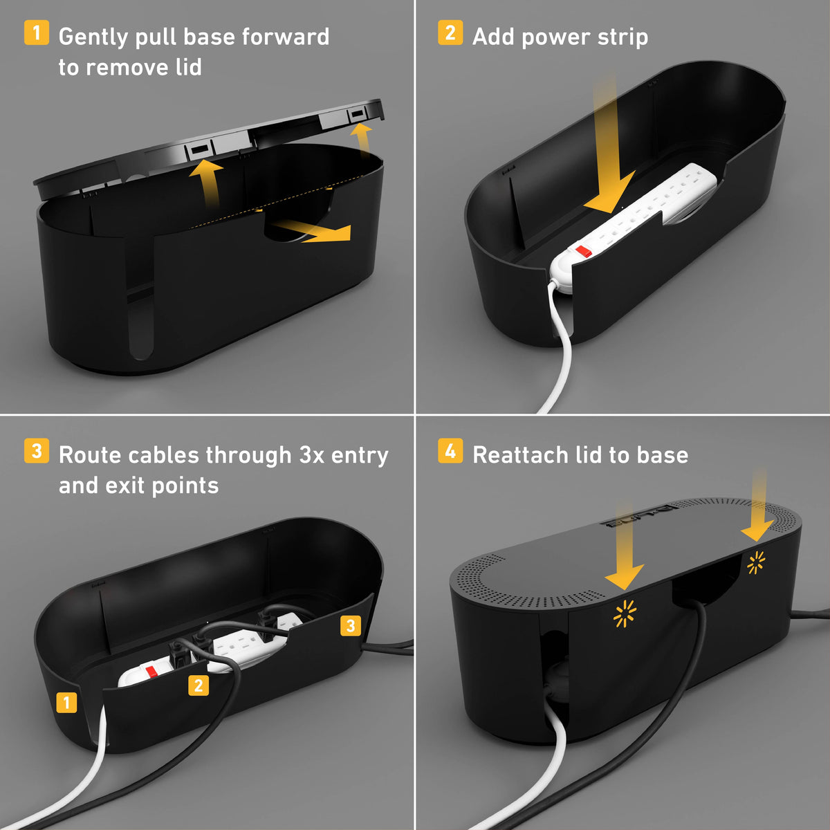 D-Line - Small Cord Organizer Box - Black