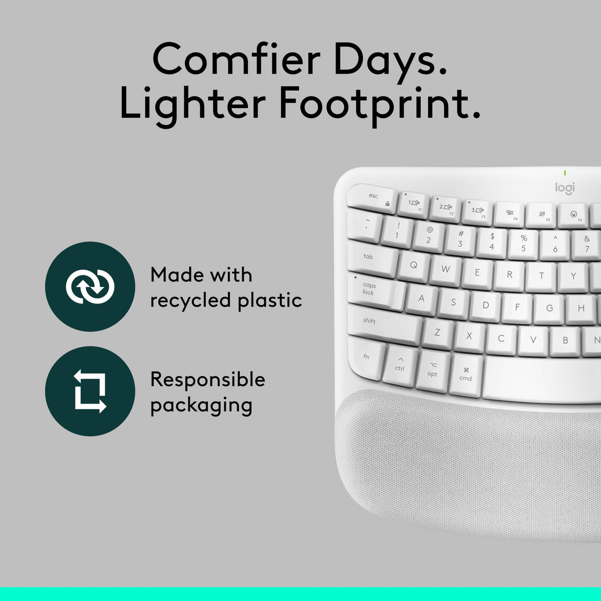 Logitech - Wave Keys for Mac and Lift Vertical for Mac Wireless Ergonomic Keyboard and Mouse Bundle for macOS/iPadOS - Off-White