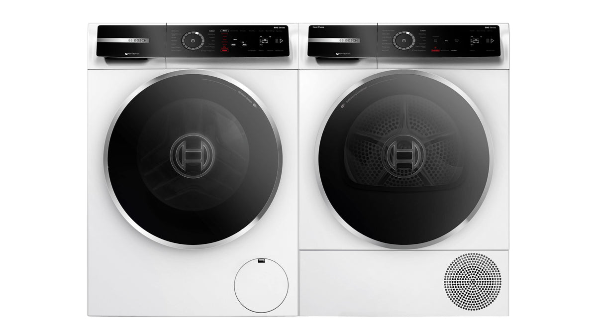 Bosch - 500 Series 4 Cu. Ft. Stackable Smart Electric Dryer with SmartDry - White