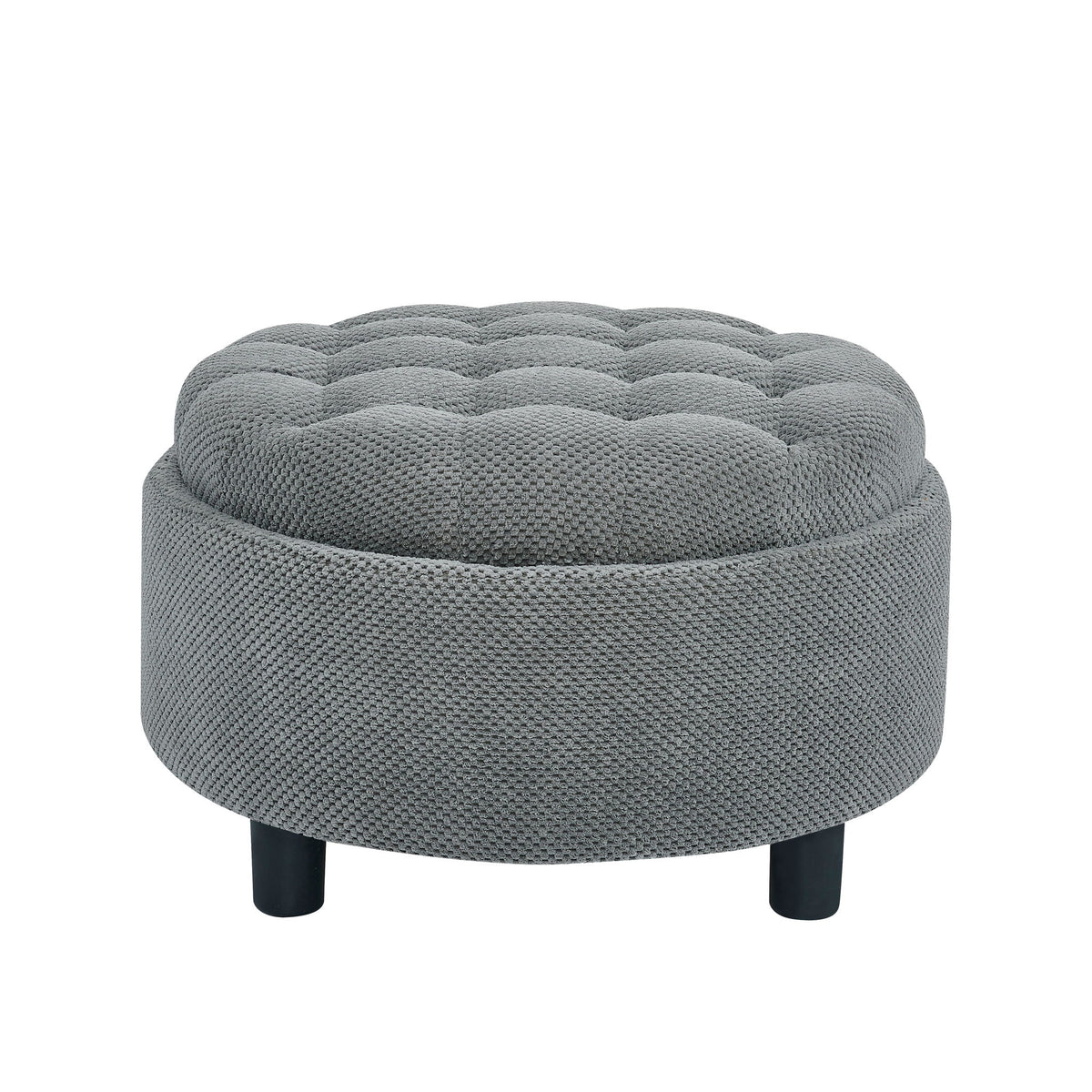 Mesa otomana redonda con almacenamiento