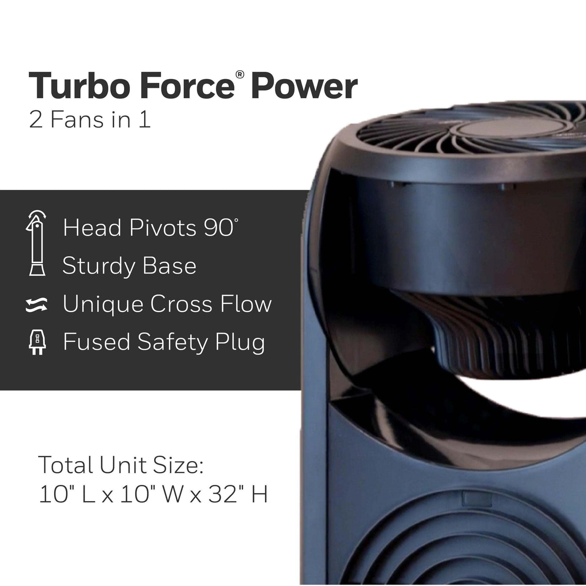 Honeywell - TurboForce Tower Fan - Black