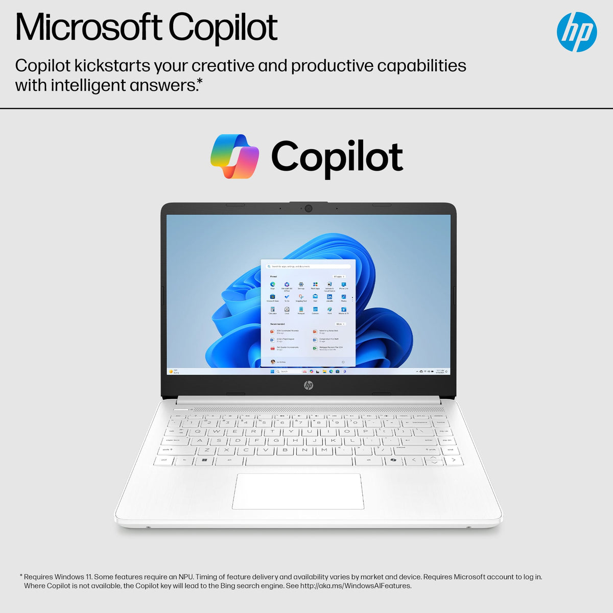 HP - 14" Laptop - Intel Celeron N4500 2021 - 4GB Memory - 64GB eMMC - Snowflake White
