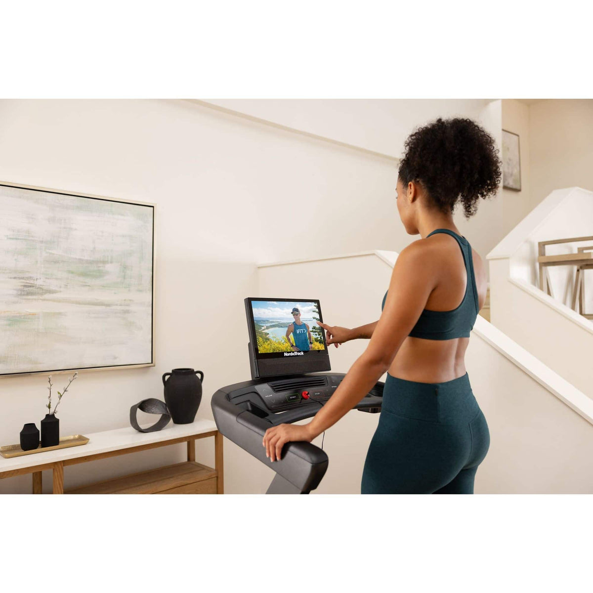NordicTrack - T Series 16: Folding Treadmill with Incline & Decline, 16" Smart HD Touchscreen, & Powered by iFIT - Black