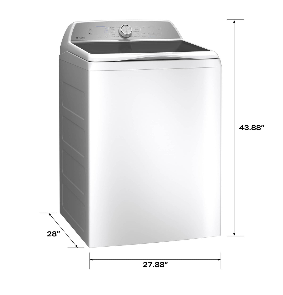 GE Profile - 5.0 Cu. Ft. High Efficiency Smart Top Load Washer with Smarter Wash Technology, Easier Reach & Microban Technology - White