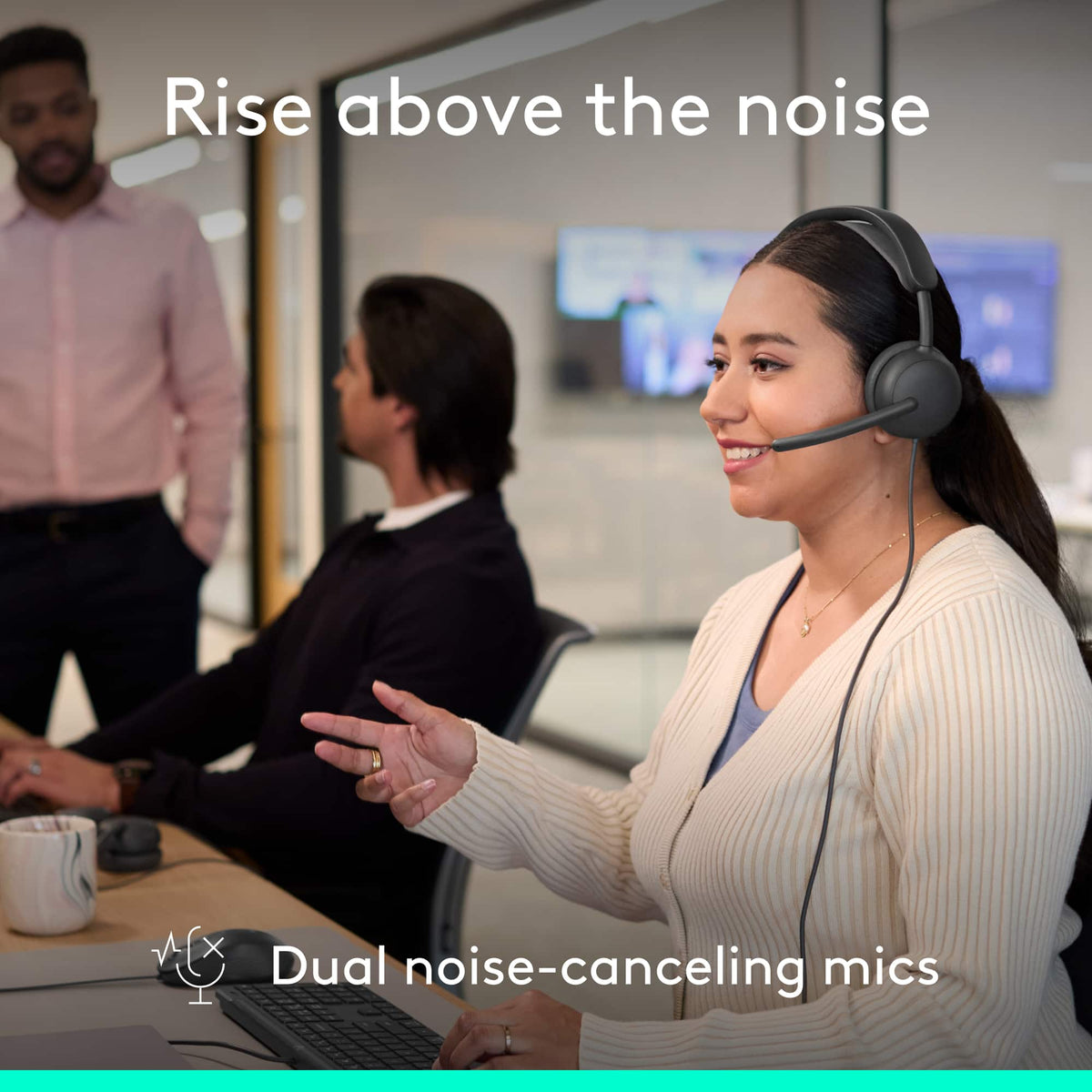 Logitech - Zone Wired 2 Noise-Canceling Headset with Adaptive Hybrid ANC - Graphite