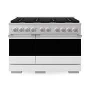 ZLINE - 48 in. 6.7 cu. ft. Marino Dual Fuel Freestanding Range with 6 Gas Burners in Satin Stainless Steel & White Matte Doors - Satin Stainless Steel