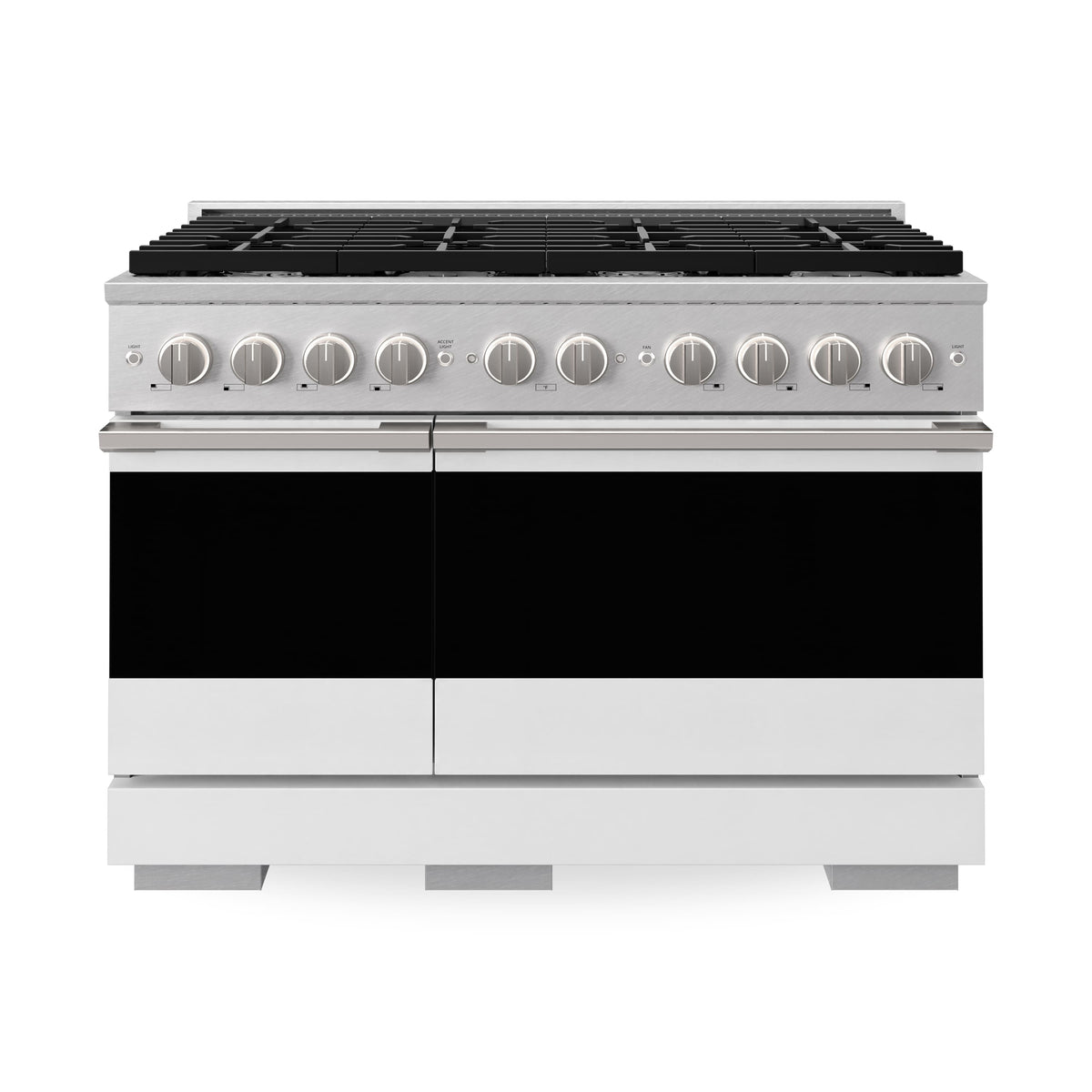 ZLINE - 48 in. 6.7 cu. ft. Marino Dual Fuel Freestanding Range with 6 Gas Burners in Satin Stainless Steel & White Matte Doors - Satin Stainless Steel