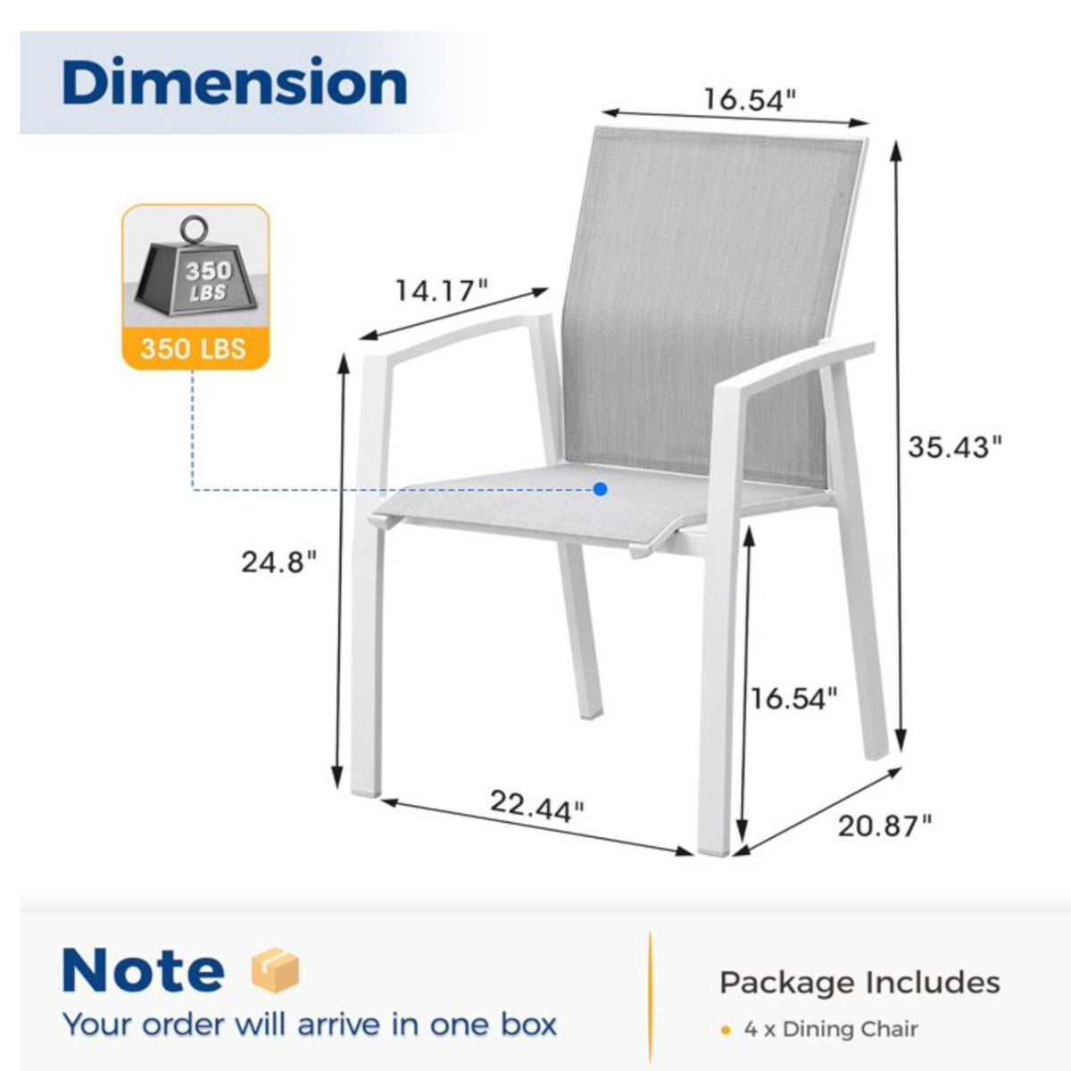 Patio Stackable Dining Chairs (Set of 4)