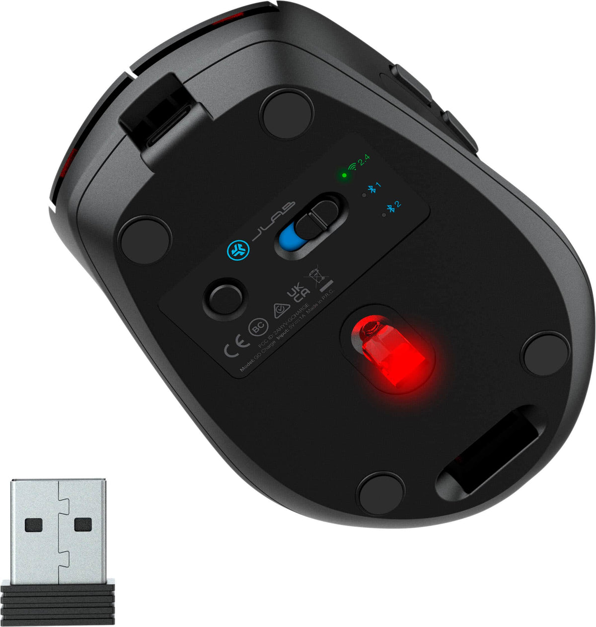 JLab - Go Charge Wireless Scroll Mouse - Wireless - Black