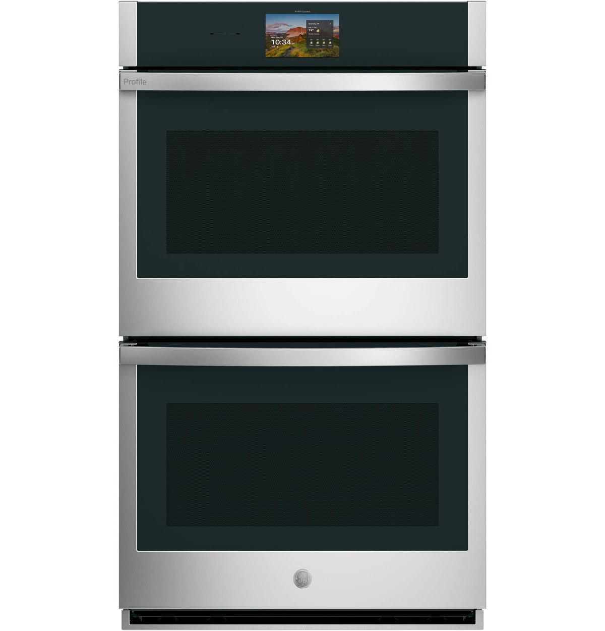 GE Profile - 27" Smart Built-In True European Convection Double Wall Oven with No Preheat Air Fry and Precision Cooking Modes - Stainless Steel