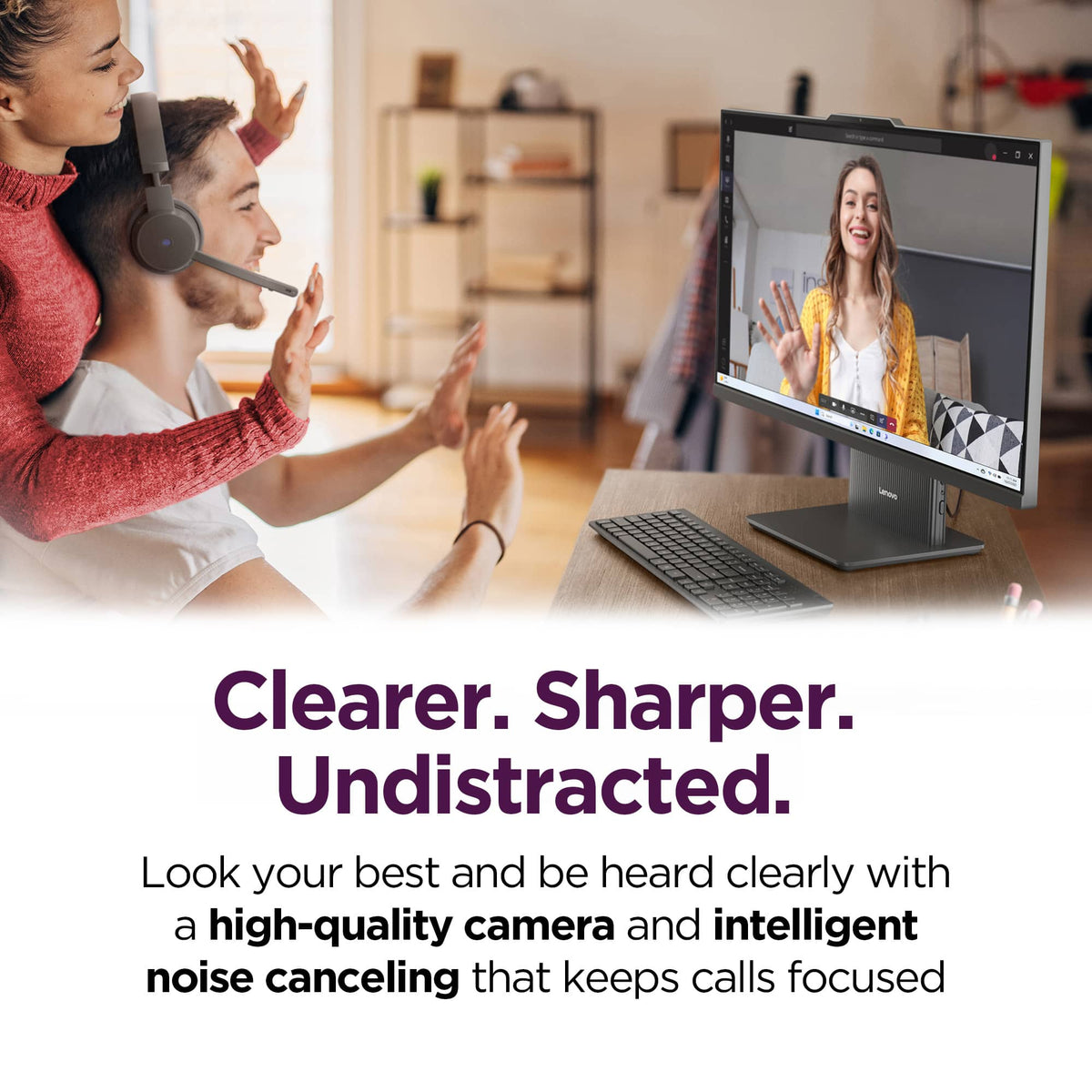Lenovo - IdeaCentre AIO 27" FHD IPS LCD Touch-Screen All-In-One - Ryzen AI 5 330 2026 - 16GB Memory - 512GB Storage - Luna Grey