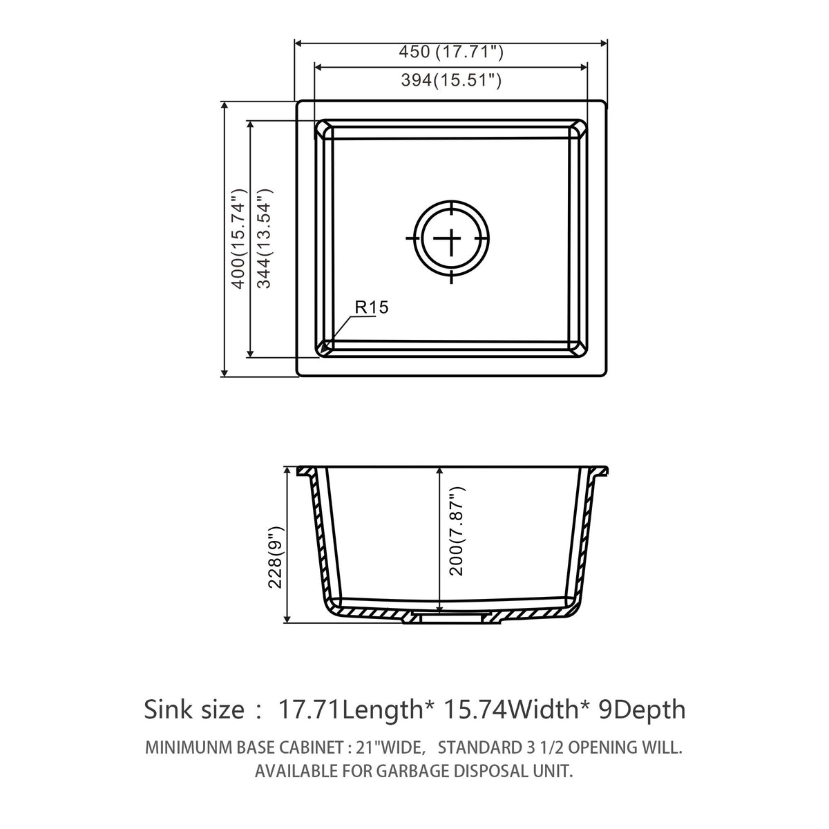 Modern Quartz Kitchen Sink Undermount Granite Composite