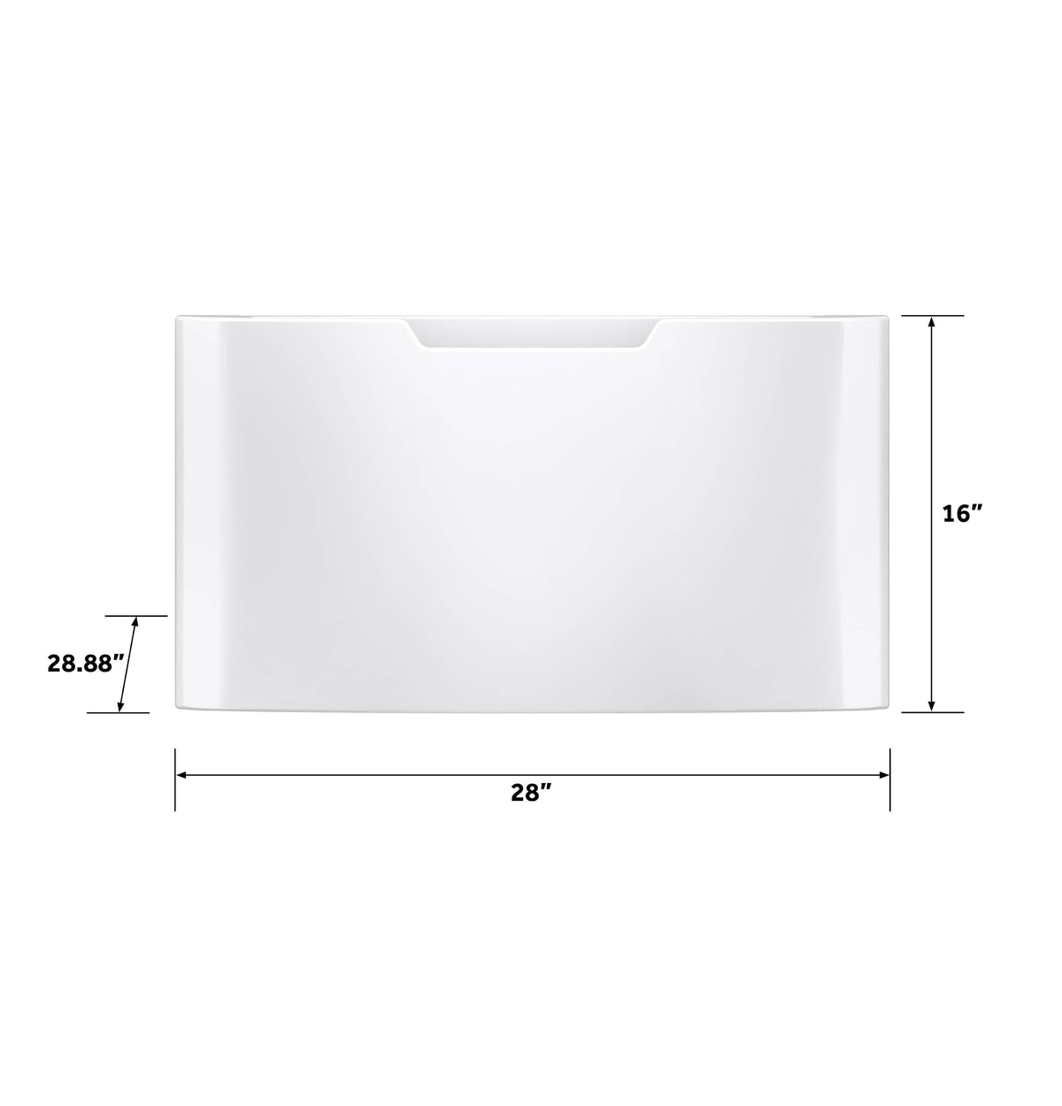 GE - 16” Laundry Pedestal with Storage Drawer for Select Washers and Dryers - White
