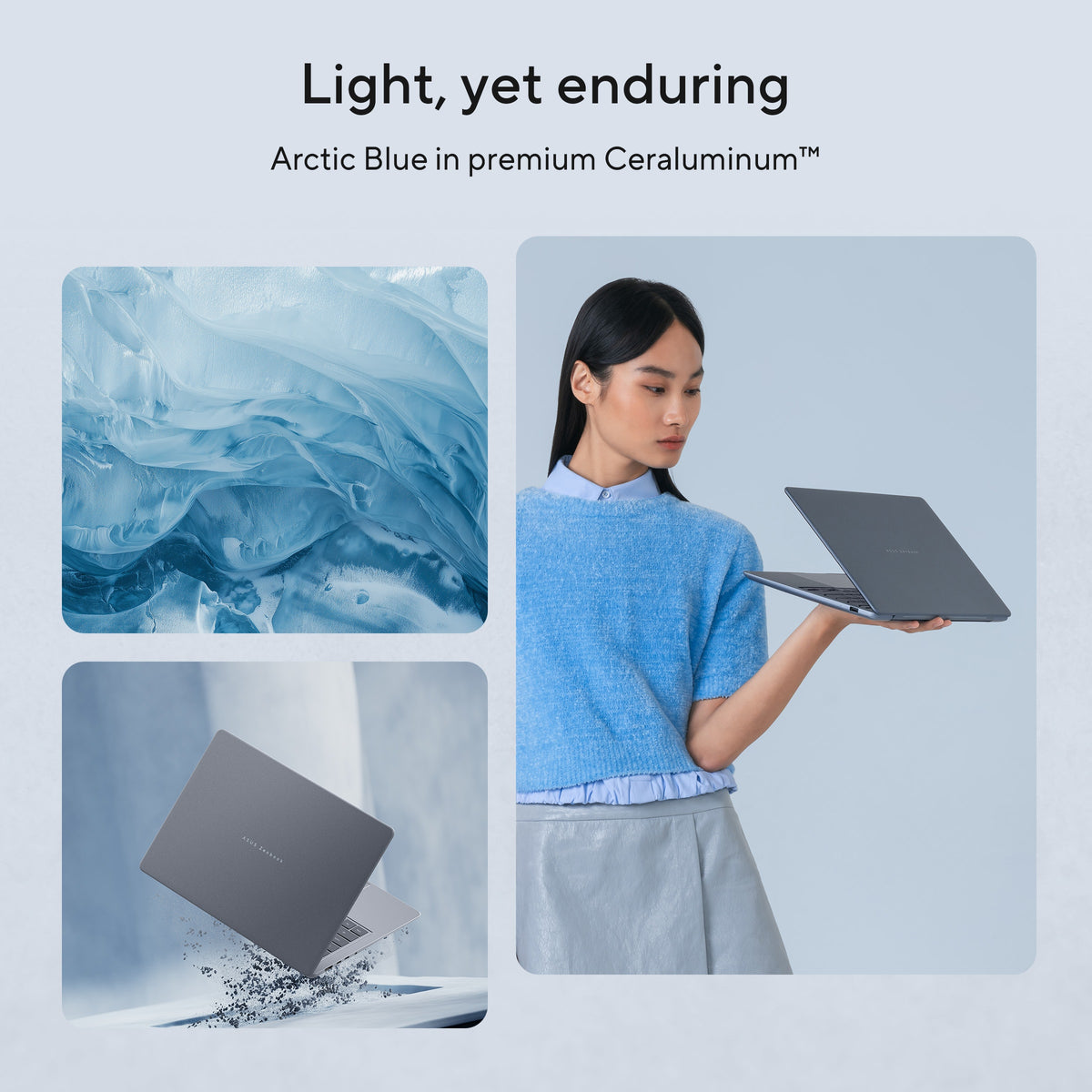 ASUS - Zenbook 14 14" OLED Laptop - Snapdragon X (2026) - 16GB Memory - 256GB Storage - Arctic Blue