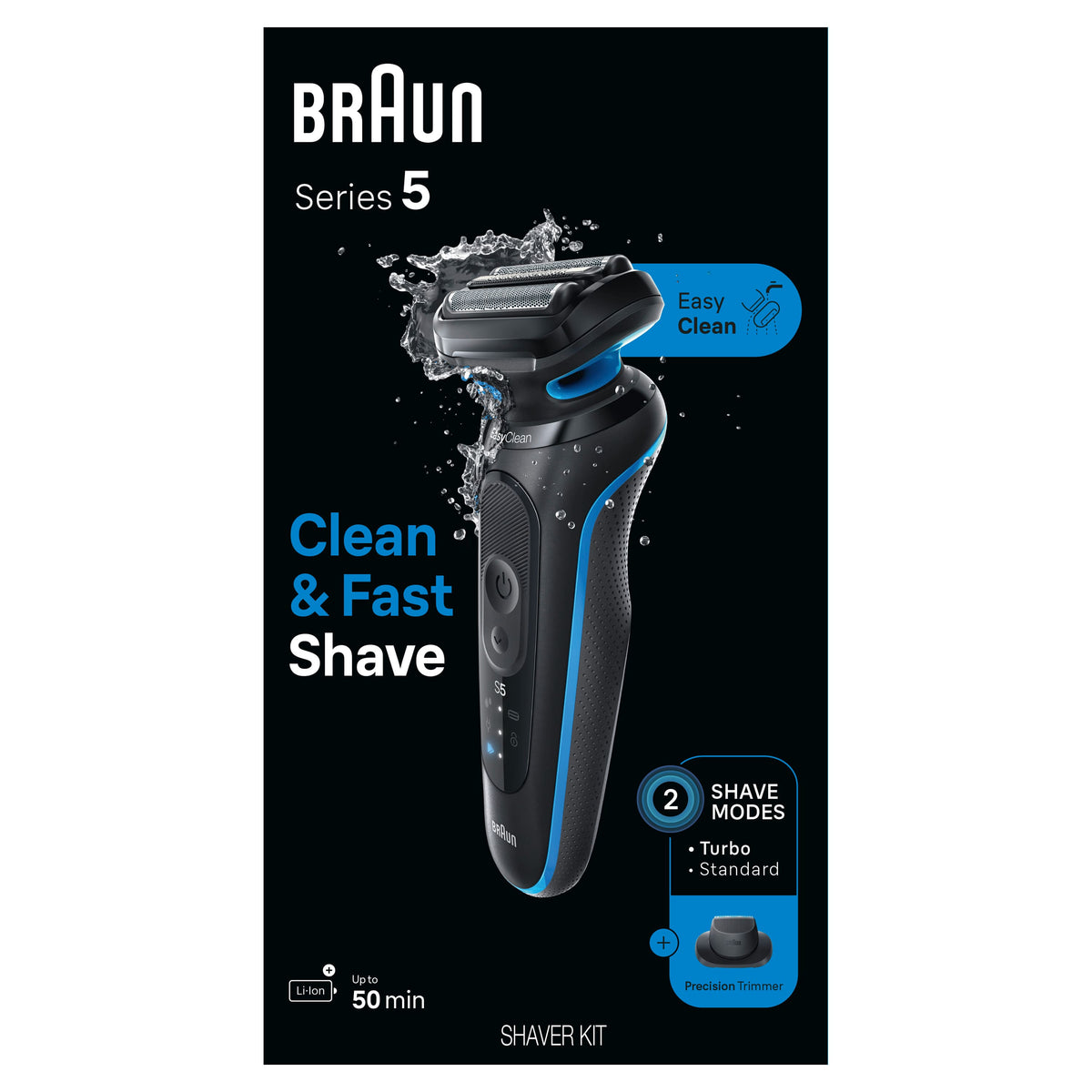 Braun - Series 5 Wet/Dry Electric Shaver - Blue