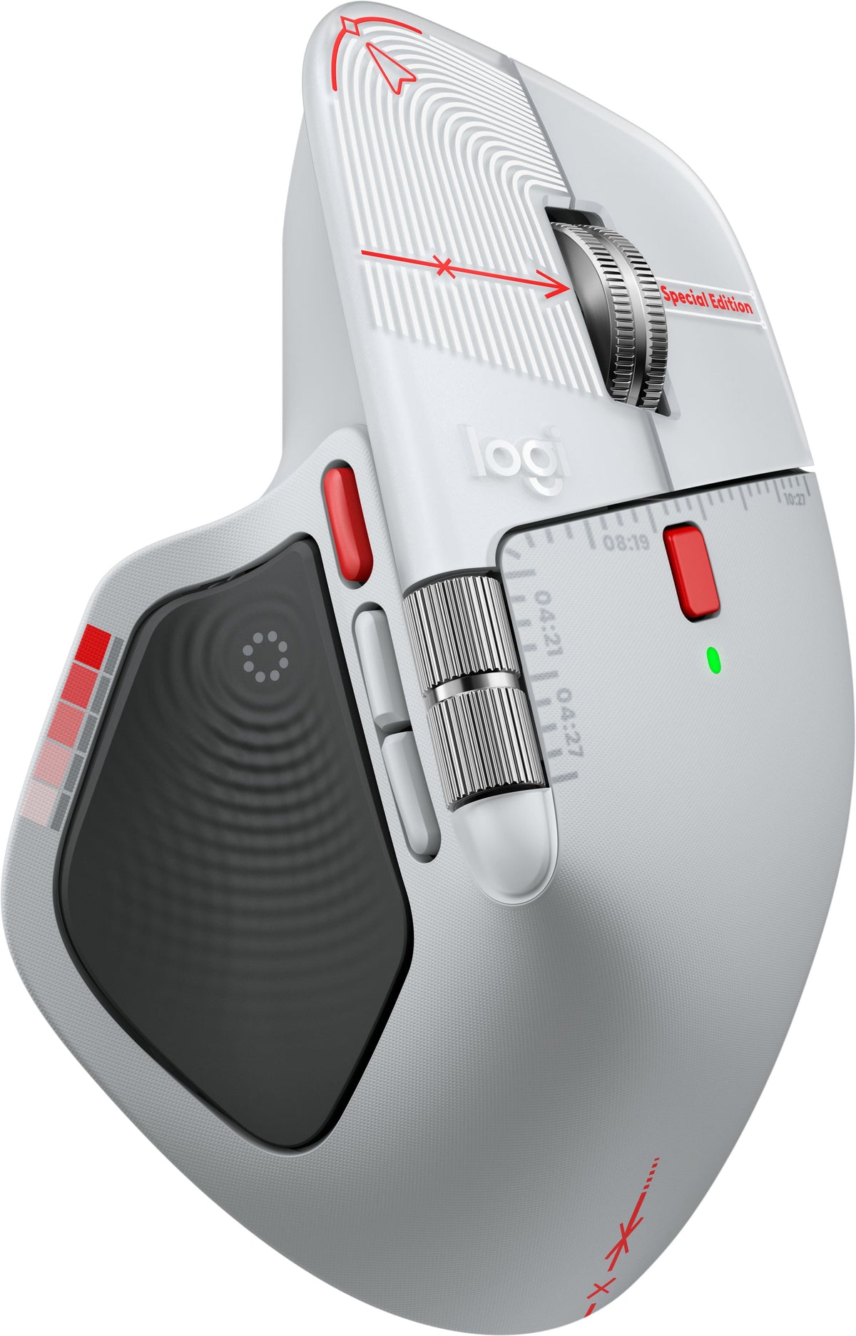 Logitech - MX Master 4 Creator Edition, Ergonomic Wireless Mouse with Advanced Performance Haptic Feedback - Wireless - Red