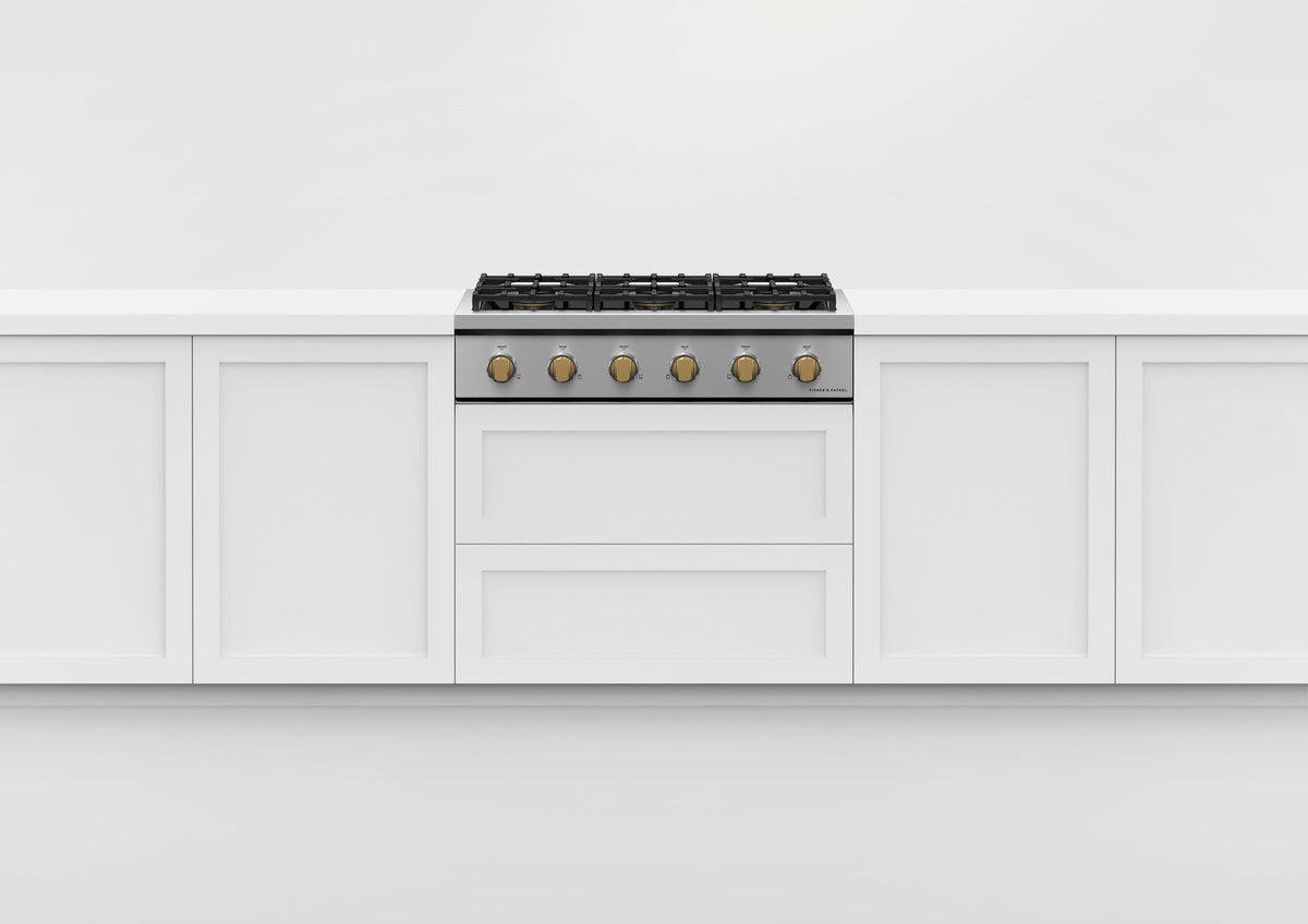 Fisher & Paykel - Pro Rangetop Dial Kit, 36 in, 6 Burner - Brass