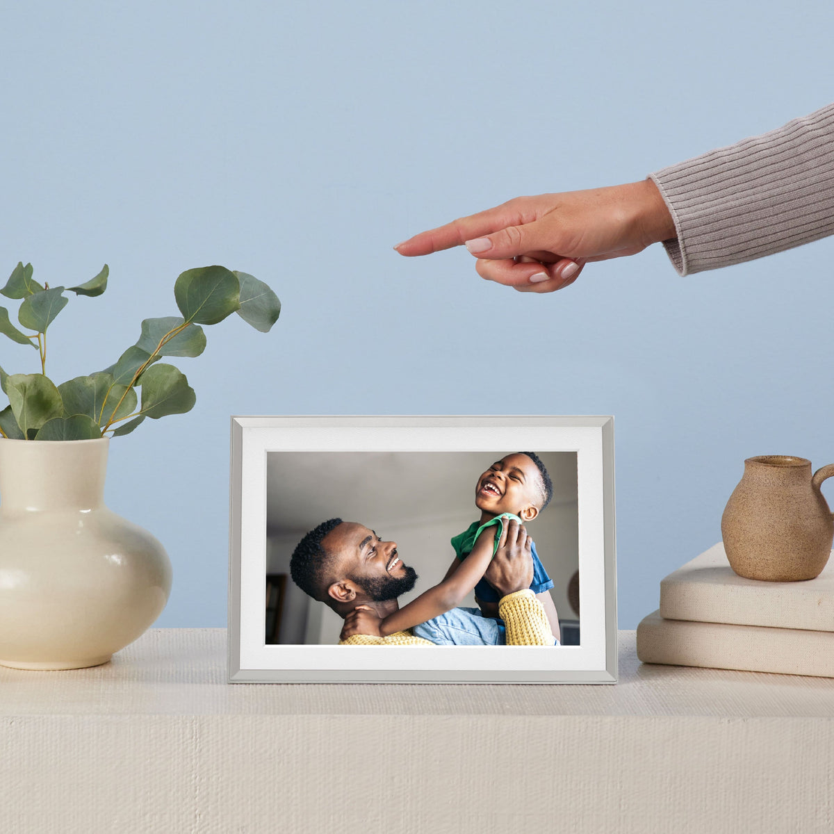 Aura Home - Aura Carver Mat 10 Digital Wifi Photo Frame-Sandstone with Paper Mat - Sandstone (Light)