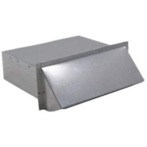 Zephyr - Duct 3-1/4 In. x 10 In. Exhaust Cap with Damper & Bird Screen for Range Hood - Silver
