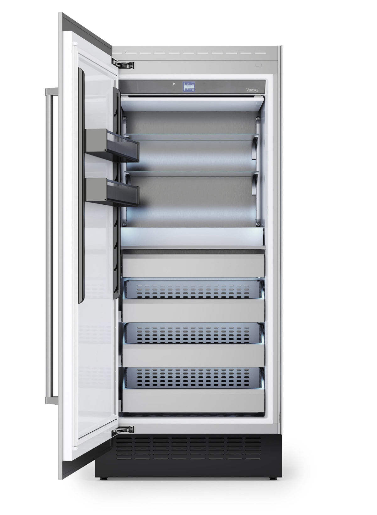 Viking - 36"W 20.14 cu. ft VEIL Integrated Upright Built-in Column Freezer-Custom Panel _LH - Custom Panel Ready