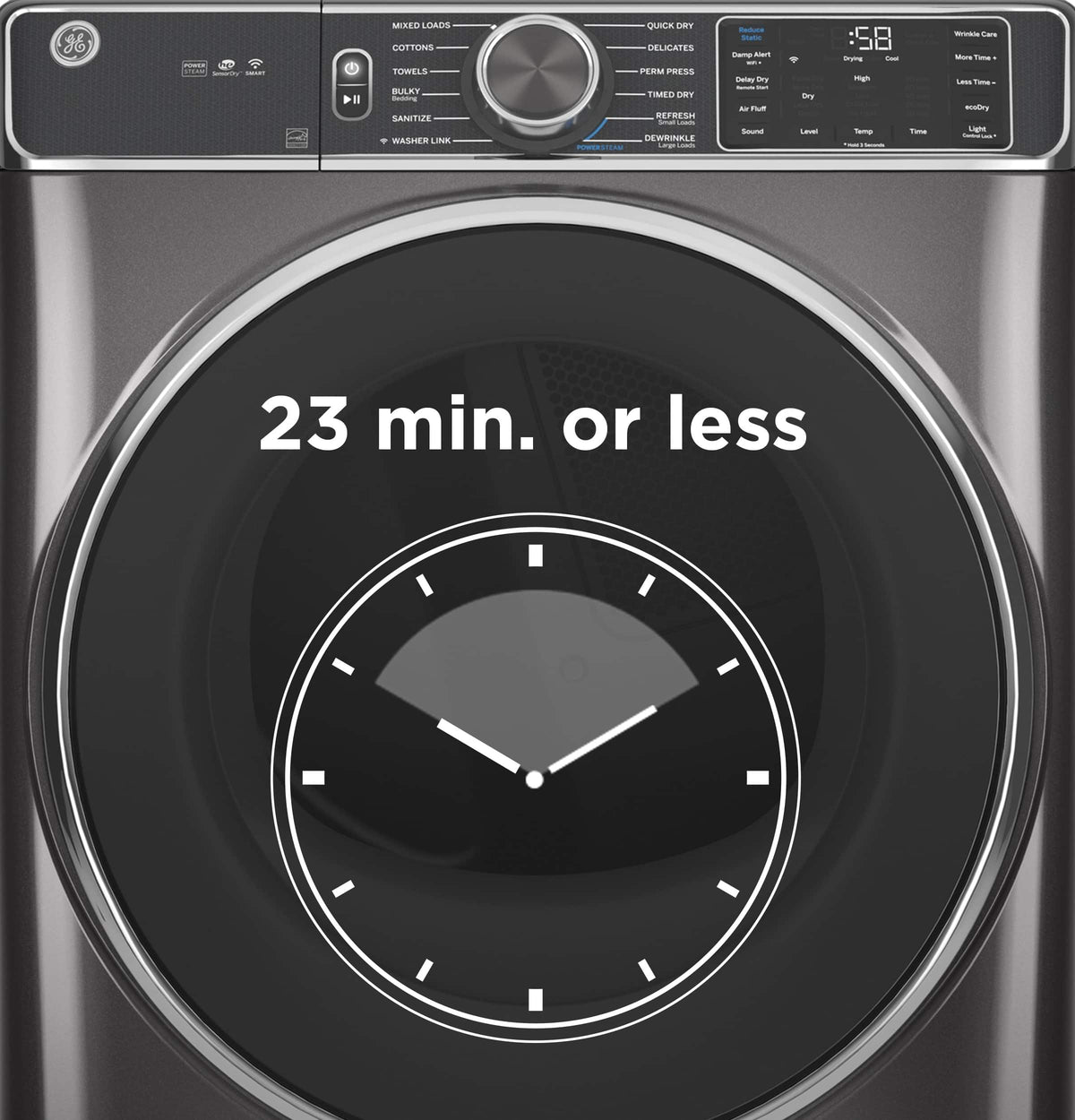 GE - 7.8 Cu. Ft. Stackable Smart 10-Cycle Electric Dryer - White