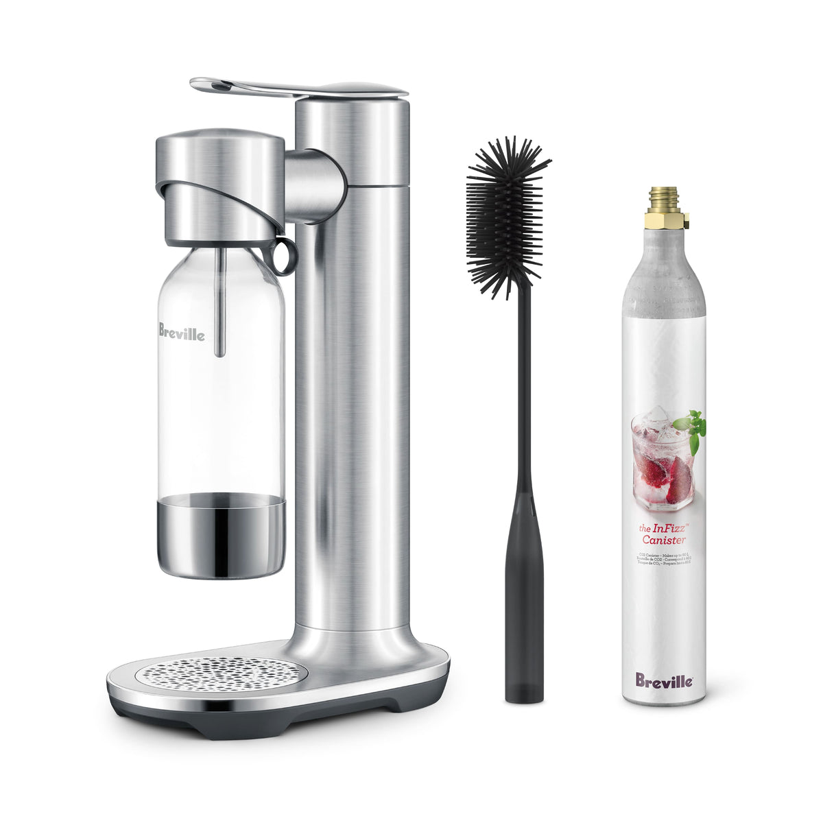Breville - the InFizz Aqua Bundle w/CO2 - Brushed Stainless Steel