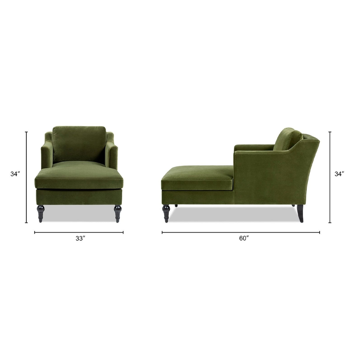 Josephine - Chaise longue tapizada