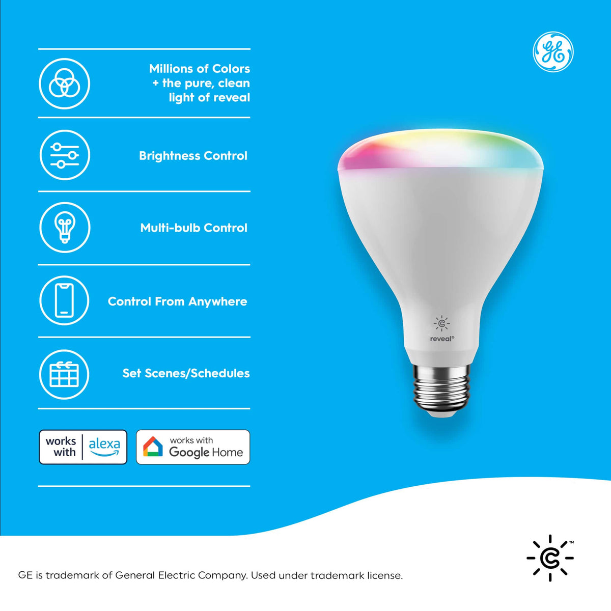 Cync - Reveal Indoor BR30 Smart LED Light Bulb - Color Changing - Full Color