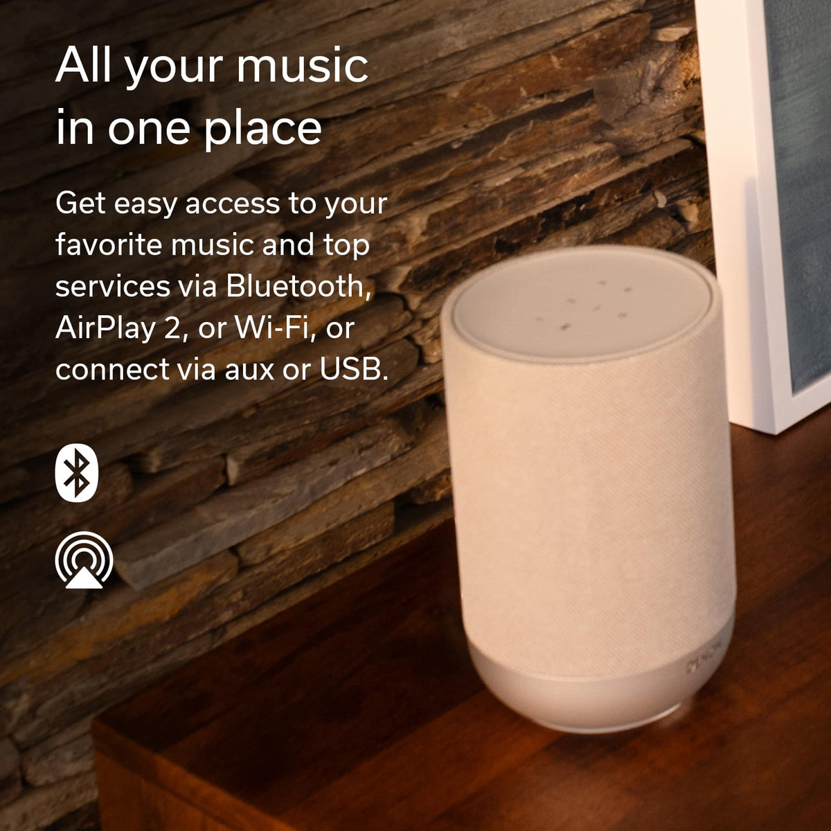 Denon - HOME 200 Wireless Smart Speaker - Stone