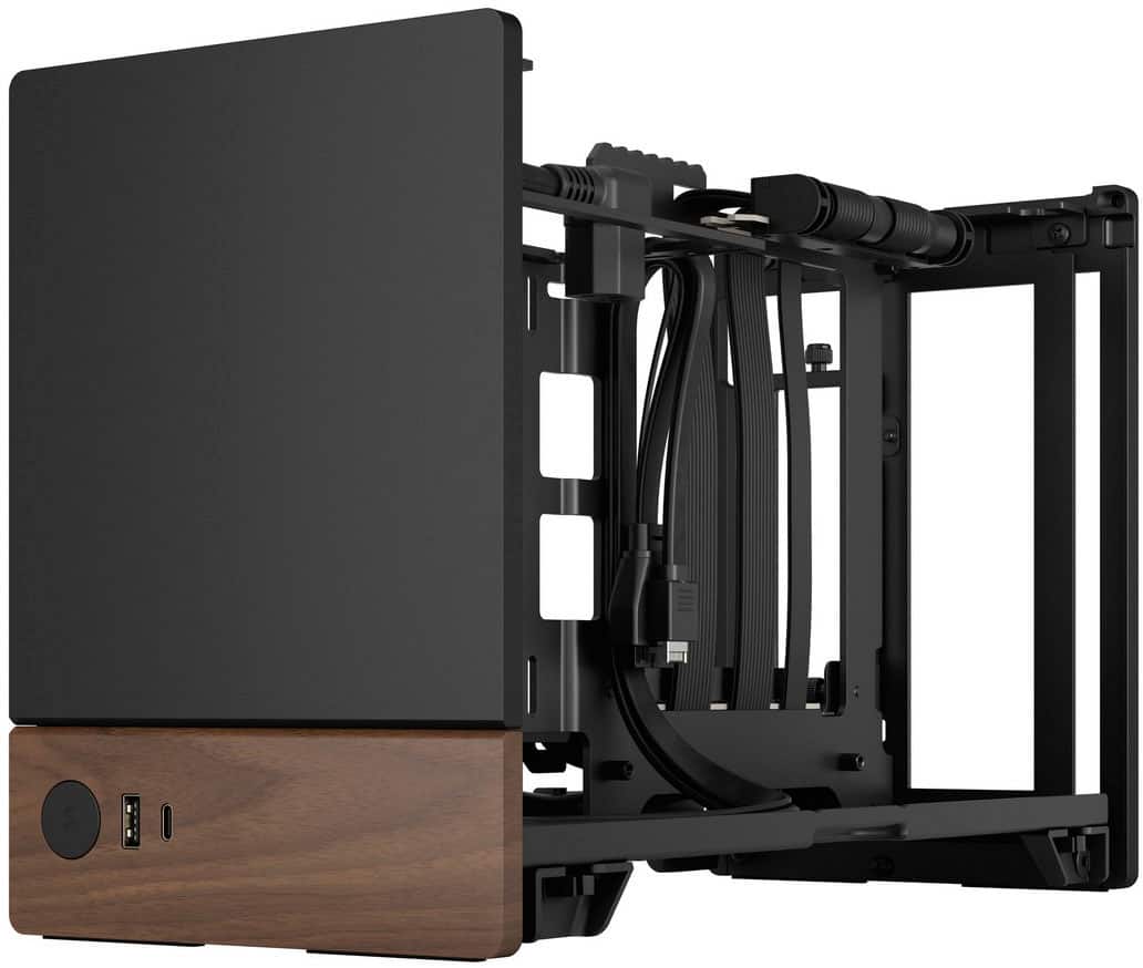 Fractal Design - Terra Graphite with PCIe 4.0 Riser Mini-ITX Small Form Factor PC Case - Black