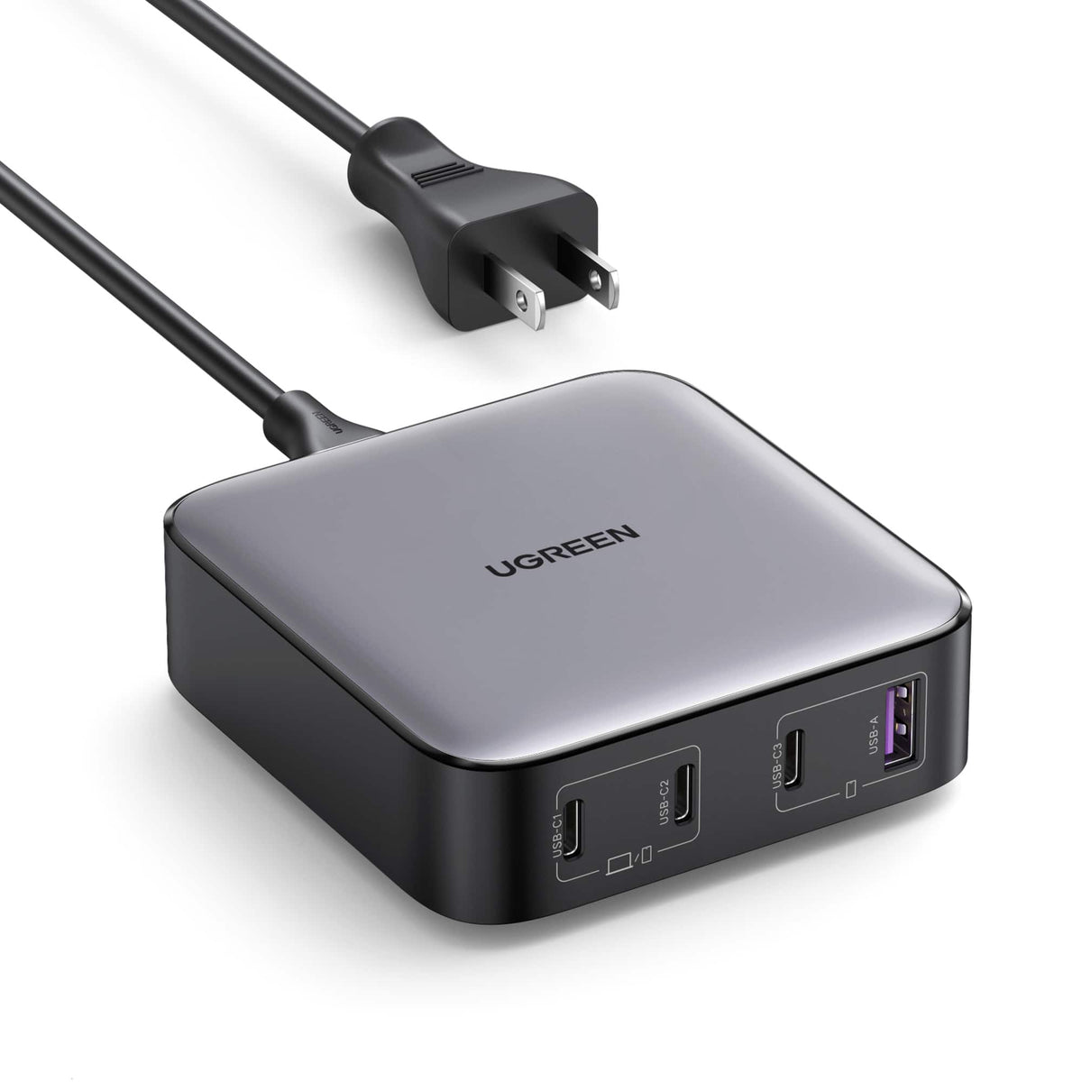 UGREEN - Nexode 4-Port 100W GaN Charging Station, USB-C Fast Charging Desktop Charger  for Laptops, Tablets, Cell Phones - Black