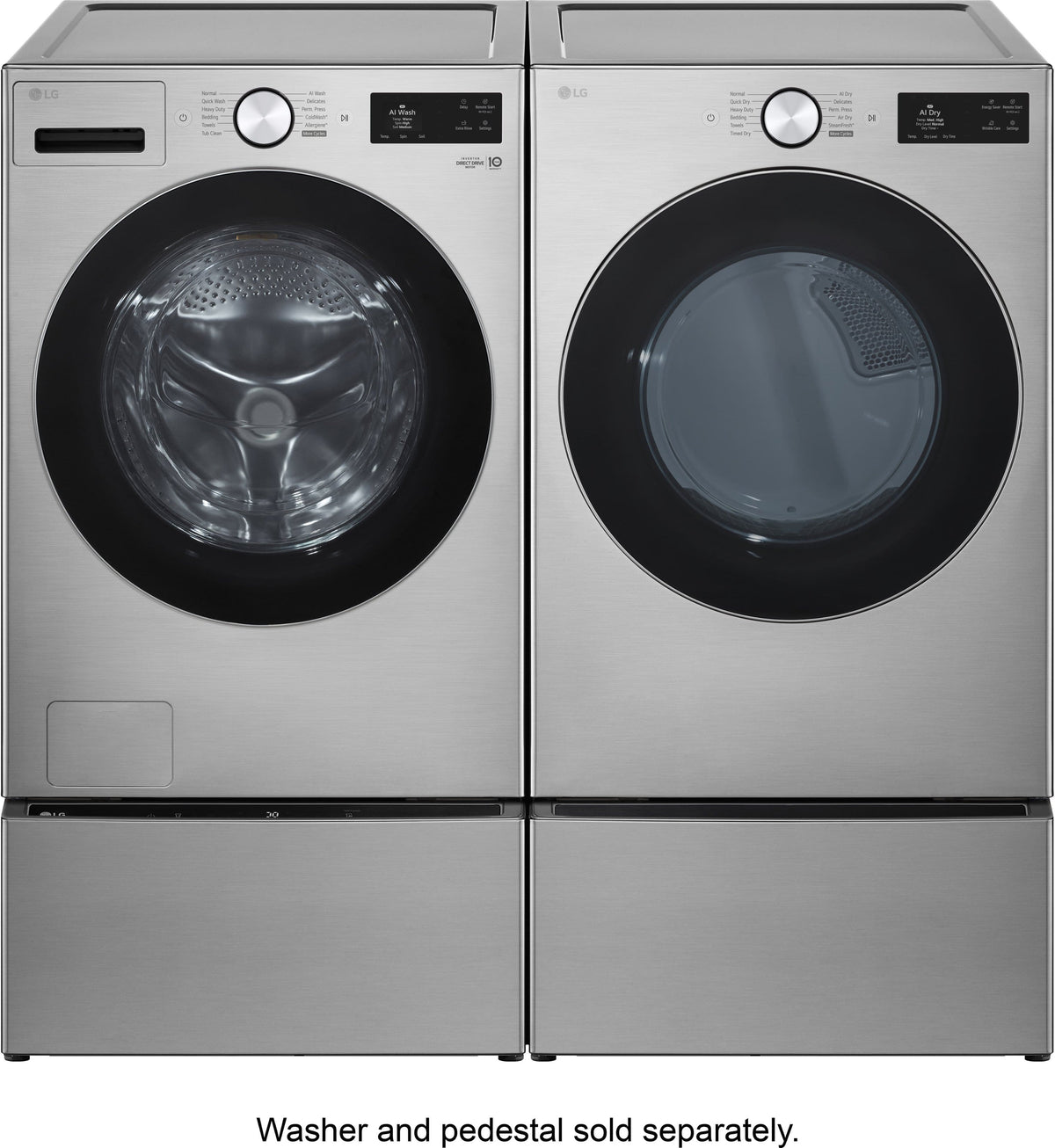 LG - 7.4 Cu. Ft. Smart Gas Dryer with Steam and AI Sensor Dry - Graphite Steel