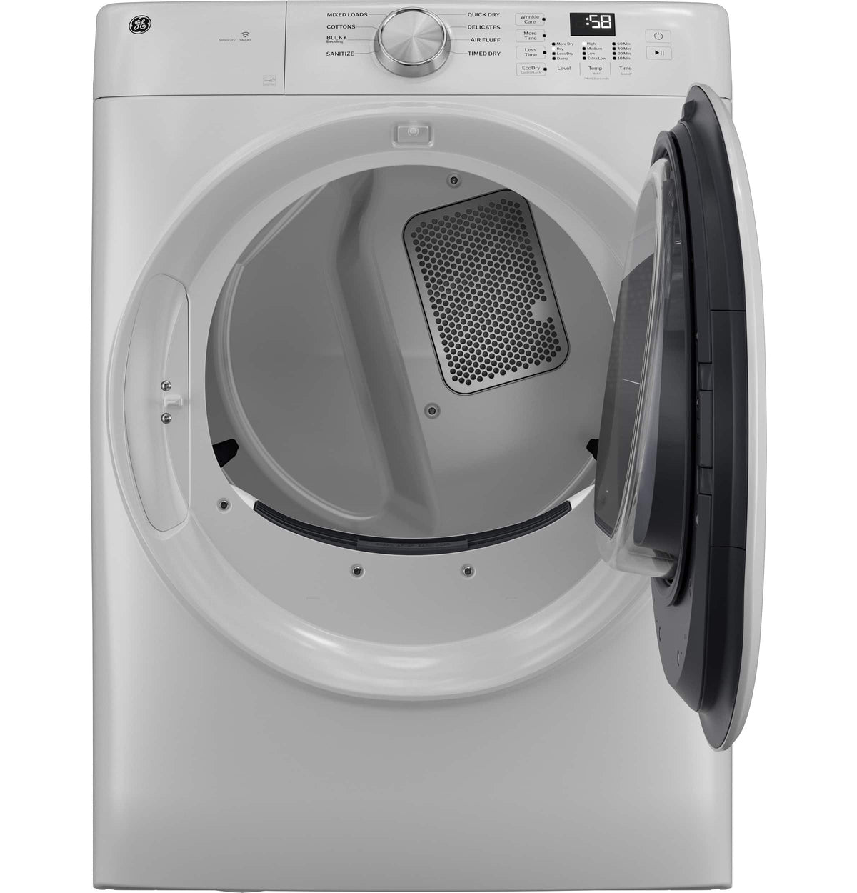 GE - 7.8 Cu. Ft. Stackable Smart Electric Dryer with Sanitize Cycle - White